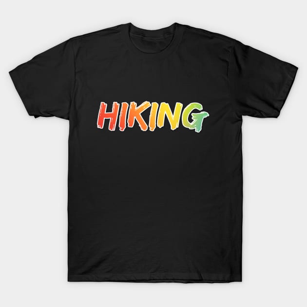 Rainbow Tie Dye Hiking Design T-Shirt by DesignsbyZazz